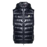 Blauwe Donsgevulde Hooded Ritsjas Moncler , Blue , Heren