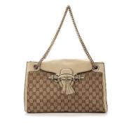 Pre-owned Coated canvas shoulder-bags Gucci Vintage , Beige , Dames