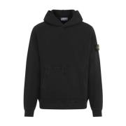 Zwarte Katoenen Hoodie Aw24 Stone Island , Black , Heren