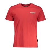 Rode Heren T-shirt met korte mouwen Napapijri , Red , Heren