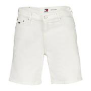 Witte Heren Korte Jeans met Logo Tommy Hilfiger , White , Heren