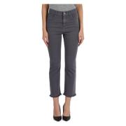 Flare Crop Jeans met Vijf Zakken Marella , Gray , Dames