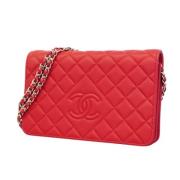 Pre-owned Leather wallets Chanel Vintage , Red , Dames