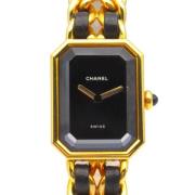 Pre-owned Leather watches Chanel Vintage , Black , Dames