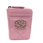 Pre-owned Leather wallets Chanel Vintage , Pink , Dames