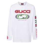 Spiraalprint Crewneck Longsleeve Top Gucci , White , Heren