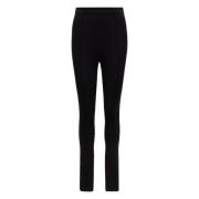 Zwarte Hoge Taille Slim Fit Broek Moncler , Black , Dames