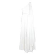 Witte One-shoulder Zijden Jurk Max Mara , White , Dames