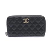 Pre-owned Leather wallets Chanel Vintage , Black , Dames