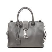 Pre-owned Leather handbags Yves Saint Laurent Vintage , Gray , Dames