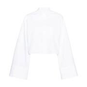 Witte Katoenen Poplin Overhemd MM6 Maison Margiela , White , Dames