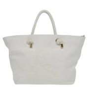 Pre-owned Canvas totes Burberry Vintage , White , Dames