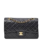 Pre-owned Leather shoulder-bags Chanel Vintage , Black , Dames