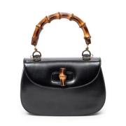 Pre-owned Leather handbags Gucci Vintage , Black , Dames