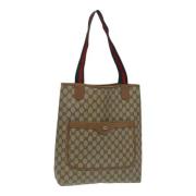 Pre-owned Leather totes Gucci Vintage , Beige , Dames