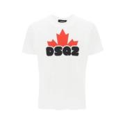 Casual Katoenen T-Shirt Dsquared2 , White , Heren