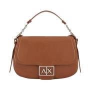 Schoudertas met metalen logo Bruin Armani Exchange , Brown , Dames