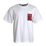 Wit Lips Print Crew Neck T-Shirt Dolce & Gabbana , White , Heren