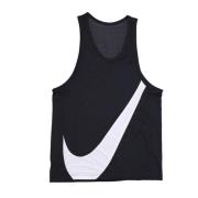 Mesh Basketbal Tanktop Zwart/Wit Nike , Black , Heren