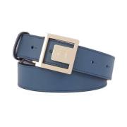 Dames Leren Omkeerbare Riem Piquadro , Blue , Unisex