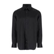 Zwarte Zijden Charmeuse Slim Fit Overhemd Tom Ford , Black , Heren