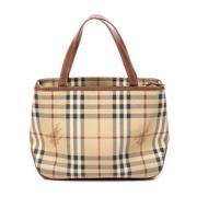 Pre-owned Coated canvas totes Burberry Vintage , Beige , Dames