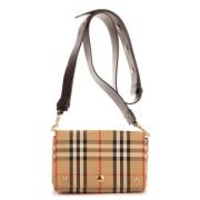 Pre-owned Canvas shoulder-bags Burberry Vintage , Beige , Dames