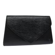 Pre-owned Leather clutches Louis Vuitton Vintage , Black , Dames