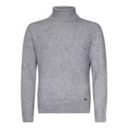 Grijze Melange Coltrui Gebreid Dsquared2 , Gray , Heren