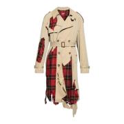 Trenchcoat met wollen inzetstukken Alexander McQueen , Red , Heren