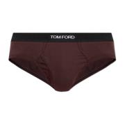 Katoenen slips Tom Ford , Brown , Heren