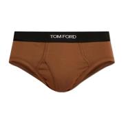 Slips met logo Tom Ford , Brown , Heren