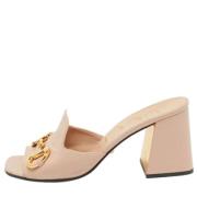 Pre-owned Leather sandals Gucci Vintage , Pink , Dames