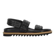 Stijlvolle Leren Rubberen Slippers Sandalen Dries Van Noten , Black , ...