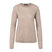 Ronde Hals Gebreide Trui Bruuns Bazaar , Beige , Dames