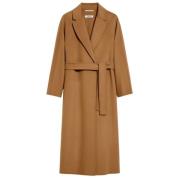 Wollen Mantel met Kimono Mouwen Max Mara , Brown , Dames