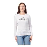 Wit T-shirt met ronde hals Armani Exchange , White , Dames