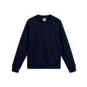 Blauwe Tech Crewneck Melton Trui Woolrich , Blue , Heren