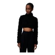 Glamour Crop Top met Turtleneck Undress Code , Black , Dames