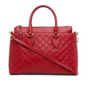 Pre-owned Leather handbags Gucci Vintage , Red , Dames