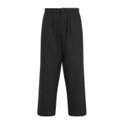 Zwarte Geknipte Broek Aw24 Universal Works , Black , Heren