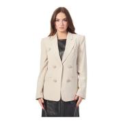 Crème Gebreid Blazer Jas Armani Exchange , Beige , Dames