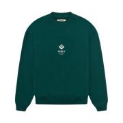 Globe Crewneck Sweatshirt Woodbird , Green , Heren