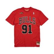 Naam Nummer T-shirt Mitchell & Ness , Red , Heren