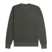 Groene Waffle Stitch Jumper Top Fred Perry , Green , Heren