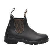 Stijlvolle Zwarte Leren Enkellaarzen Blundstone , Black , Dames