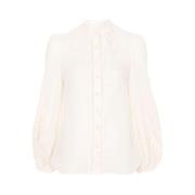 Geborduurde Linnen Blouse Zimmermann , Beige , Dames