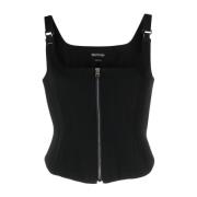 Zwart Zijden Korset Top met Rits Tom Ford , Black , Dames