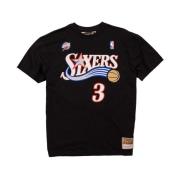 Allen Iverson T-shirt Zwart Mitchell & Ness , Black , Heren