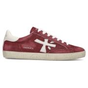 Vintage Effect Leren Sneakers voor Vrouwen Premiata , Red , Dames